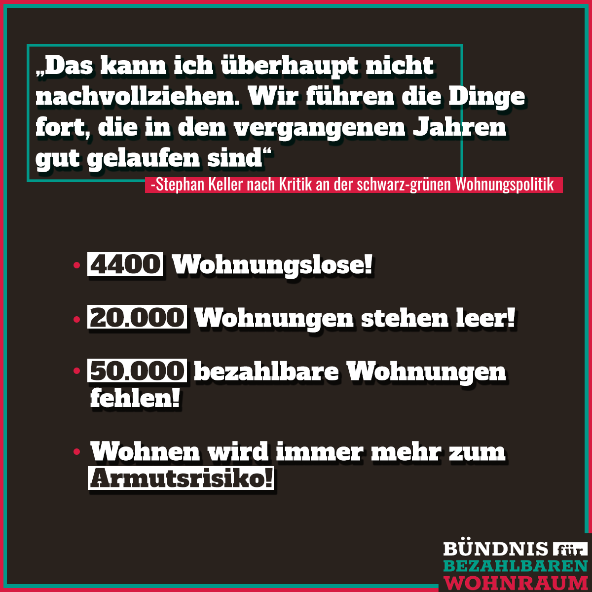 Keine Antworten von Schwarz-Grün zur Wohnungsfrage!