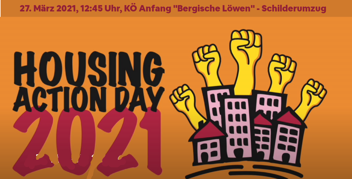 Aktion zum Housing Action Day in Düsseldorf